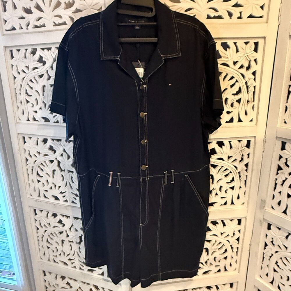 NWT Tommy Hilfiger (retro) Shorts Pantsuit 1 piece New with tags Dark Blue SZ Lg